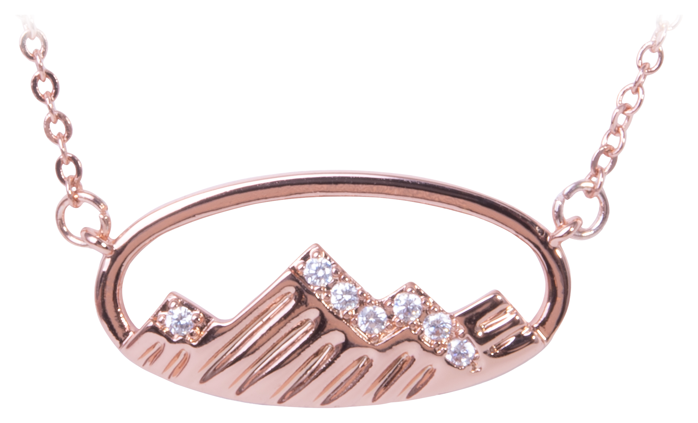 Amanda Blu Oval Cubic Zirconia Mountain Top Rose Gold Necklace Cabela's